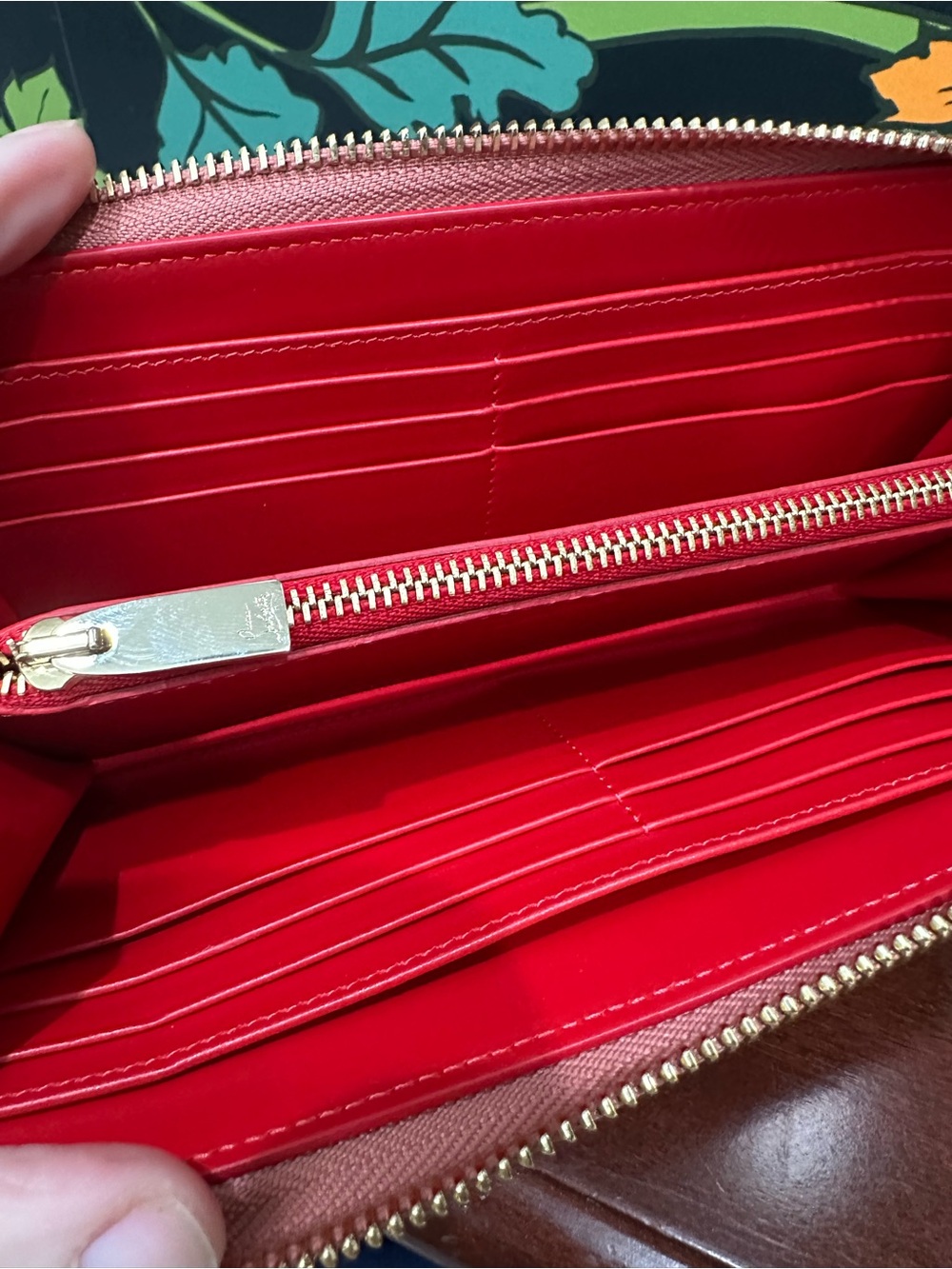 Christian Louboutin Panettone Wallet Voile Pink Ombré Multimetal Spikes like new - Picture 8 of 16